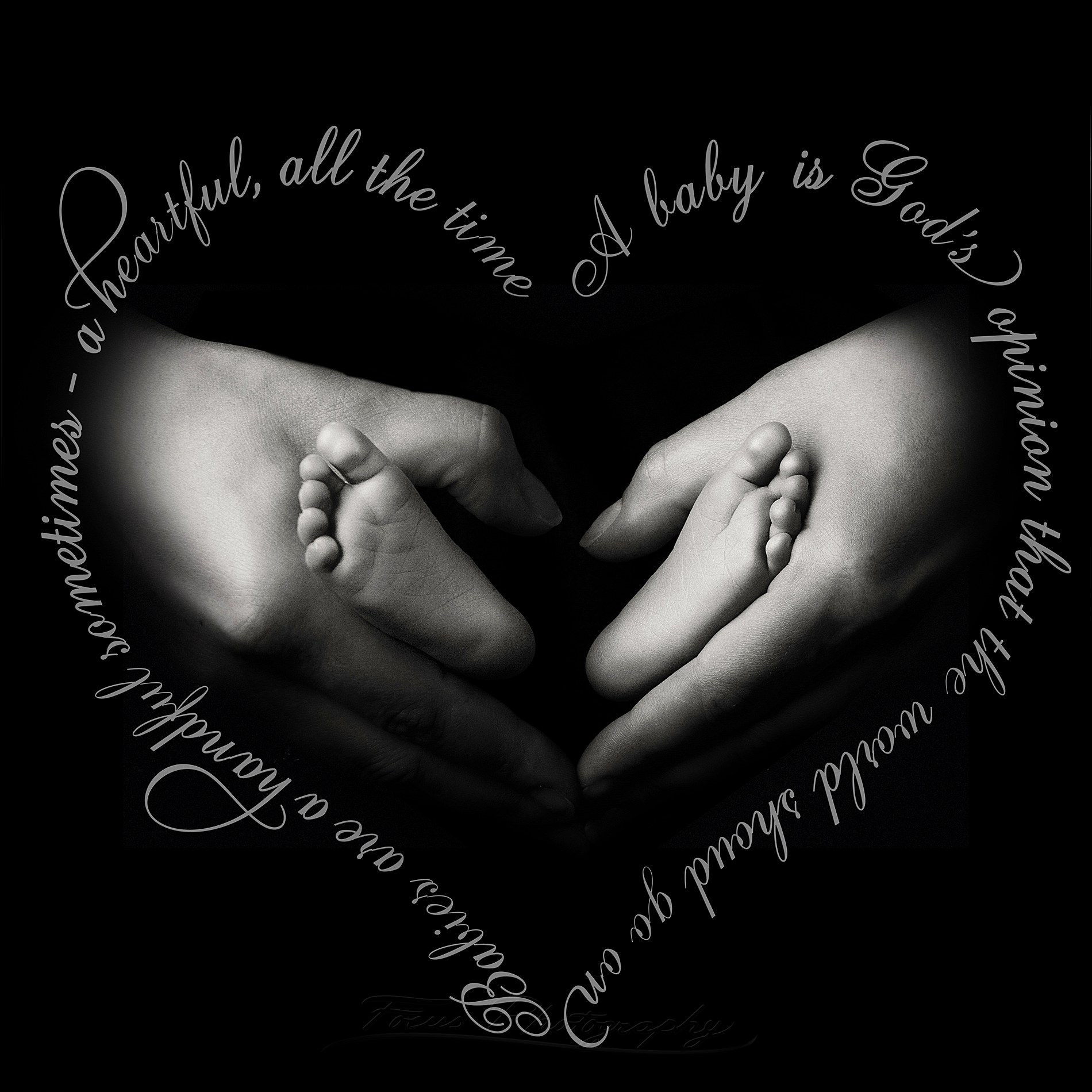 black and white newborn photography of hands holding little feet in this photo