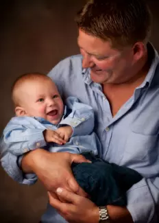 father and son at baby session