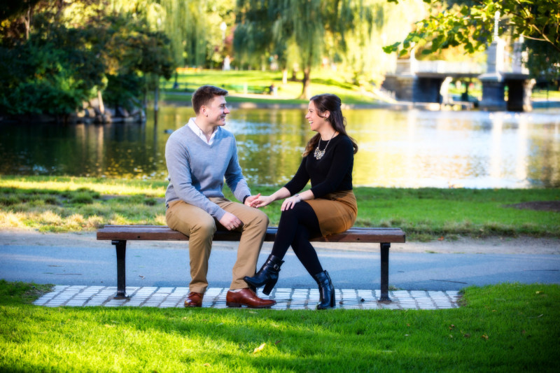Engagement pictures at Boston public garden