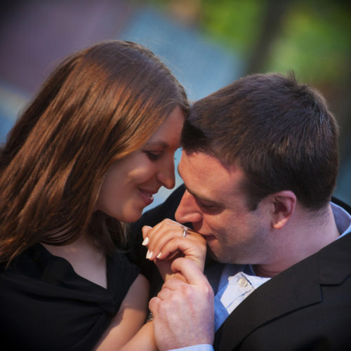 tighter detail of engagement shoot