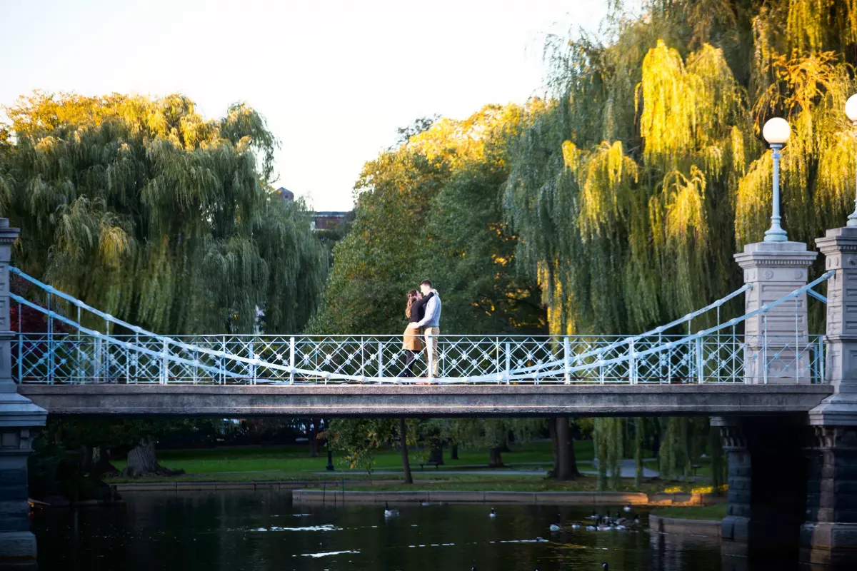 This bridge crosses the Swan pond in the center of the Public Garden