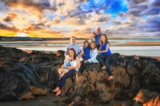 family pictures at beach in ogunquit, maine