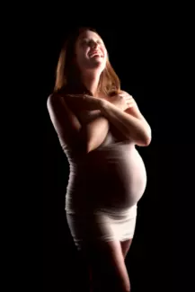 pregnancy photo shoot at professional photography studio in maine