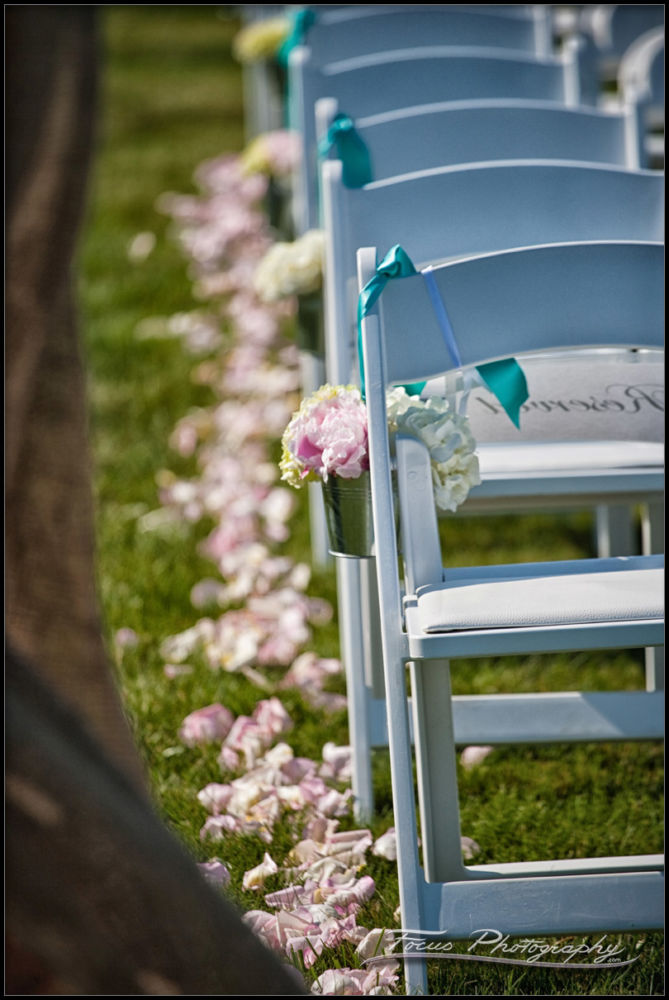 The ceremony chairs for a York Beach wedding - photography by focus