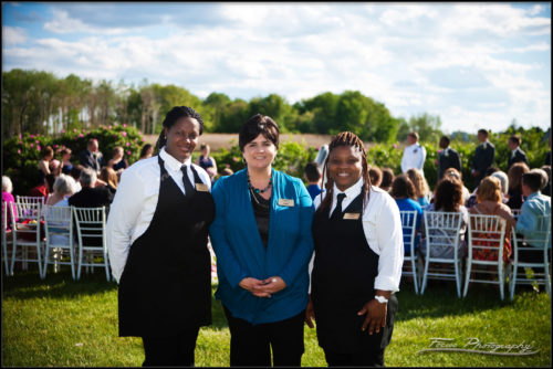 Dawn and her team ensure the wedding ceremony goes smoothly at the Nonantum Resort