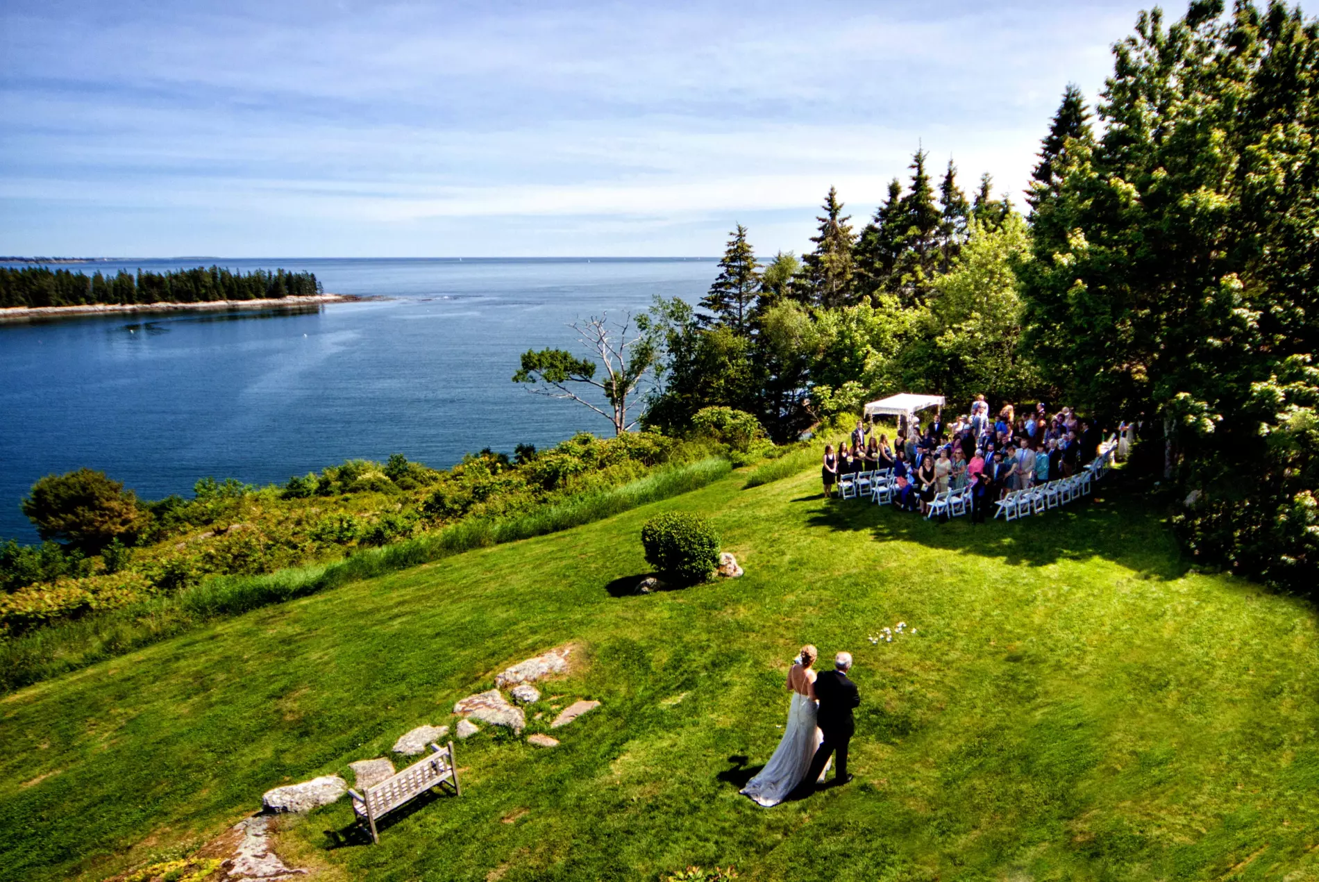 a seaside resort wedding at grey havens inn in Georgetown, Maine