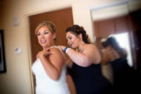 Bride and her daughter at Hilton Garden Inn in Portland, Maine