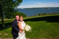Wedding picture taken at Eastern Promenade, Portland, Maine 