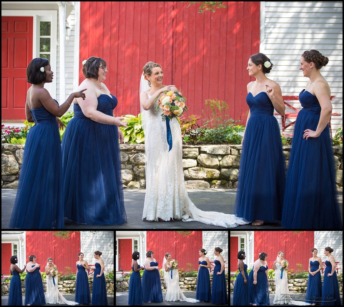bridesmaids laughing before ceremony
