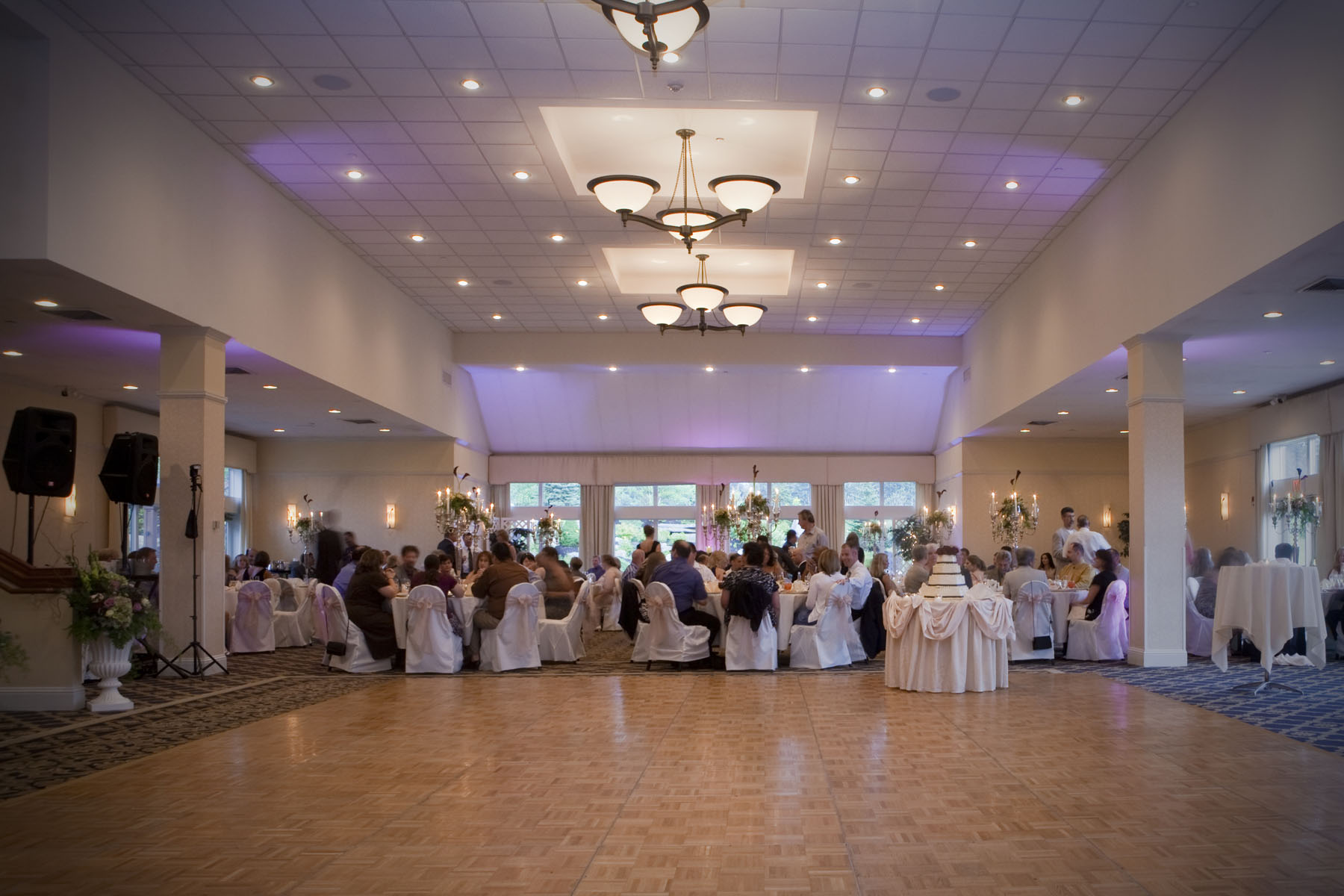 Reception ballroom for Atkinson resort and country club wedding