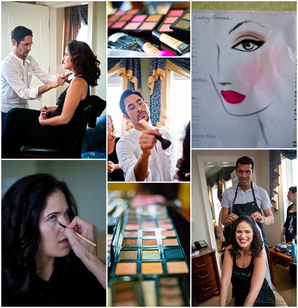 hair and makeup at Wentworth by the sea wedding