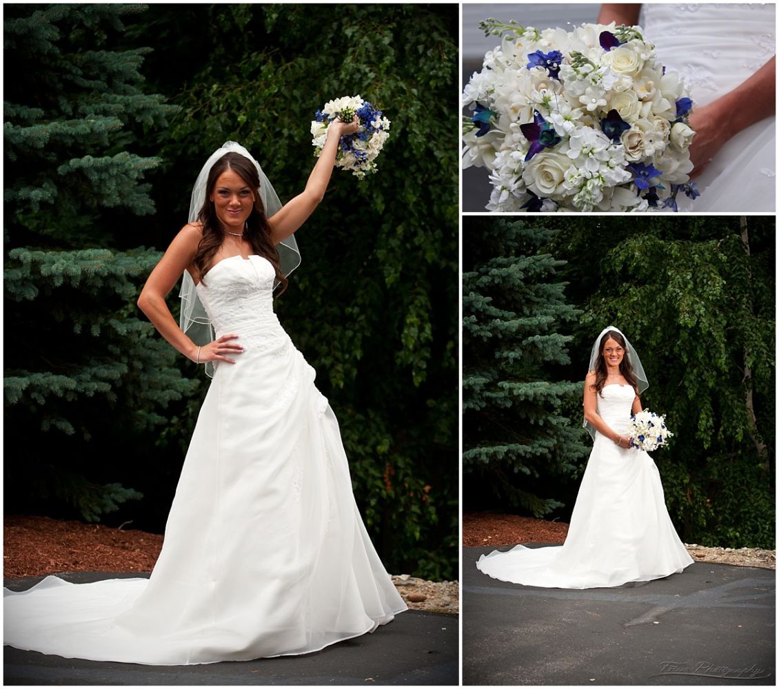 bride and flowers
