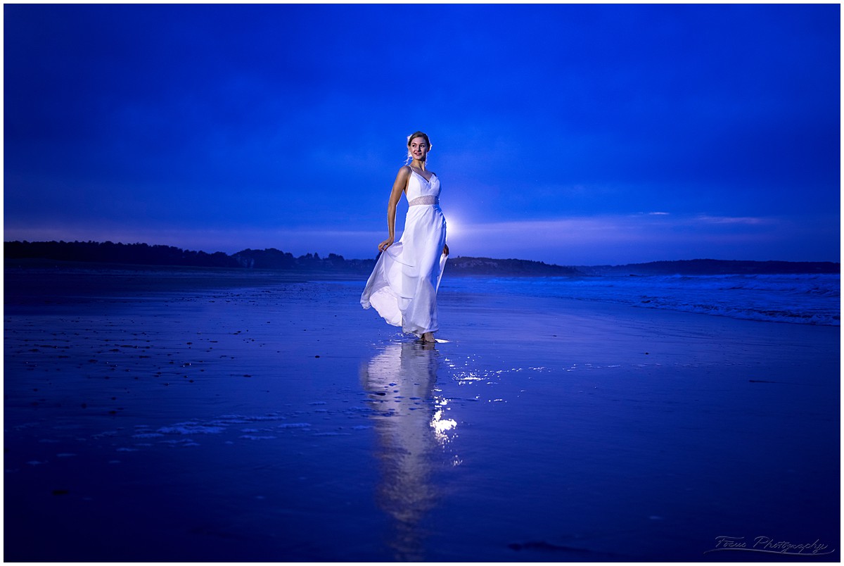 Rock the wedding dress photo shoot at the beach in Maine