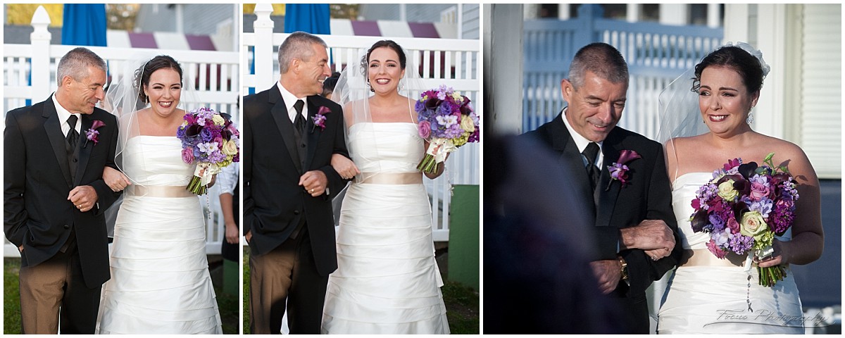 father of bride walks her down aisle