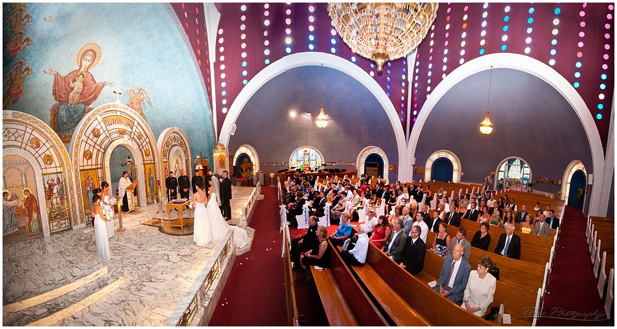 st george greek orthodox wedding ceremony panorama