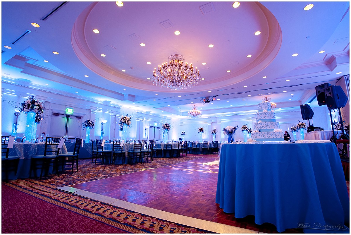 ballroom with blue light
