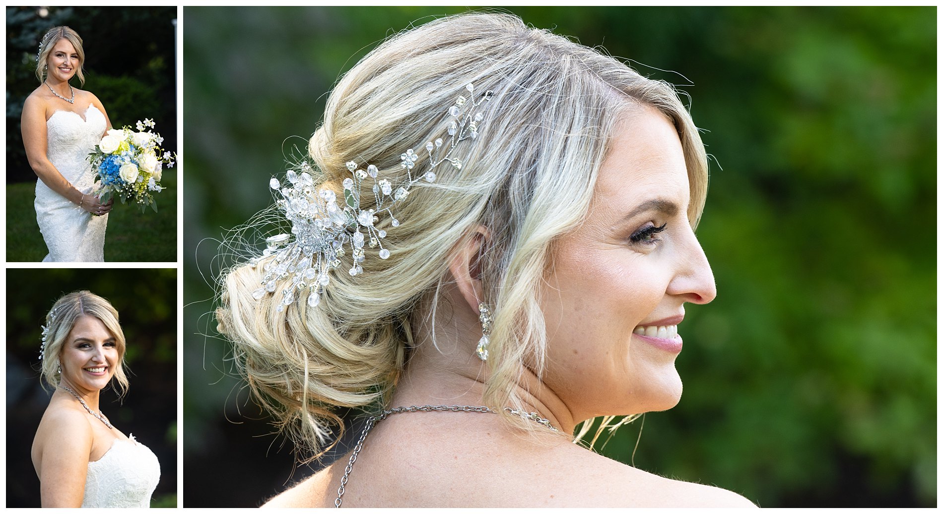bride's details in hair
