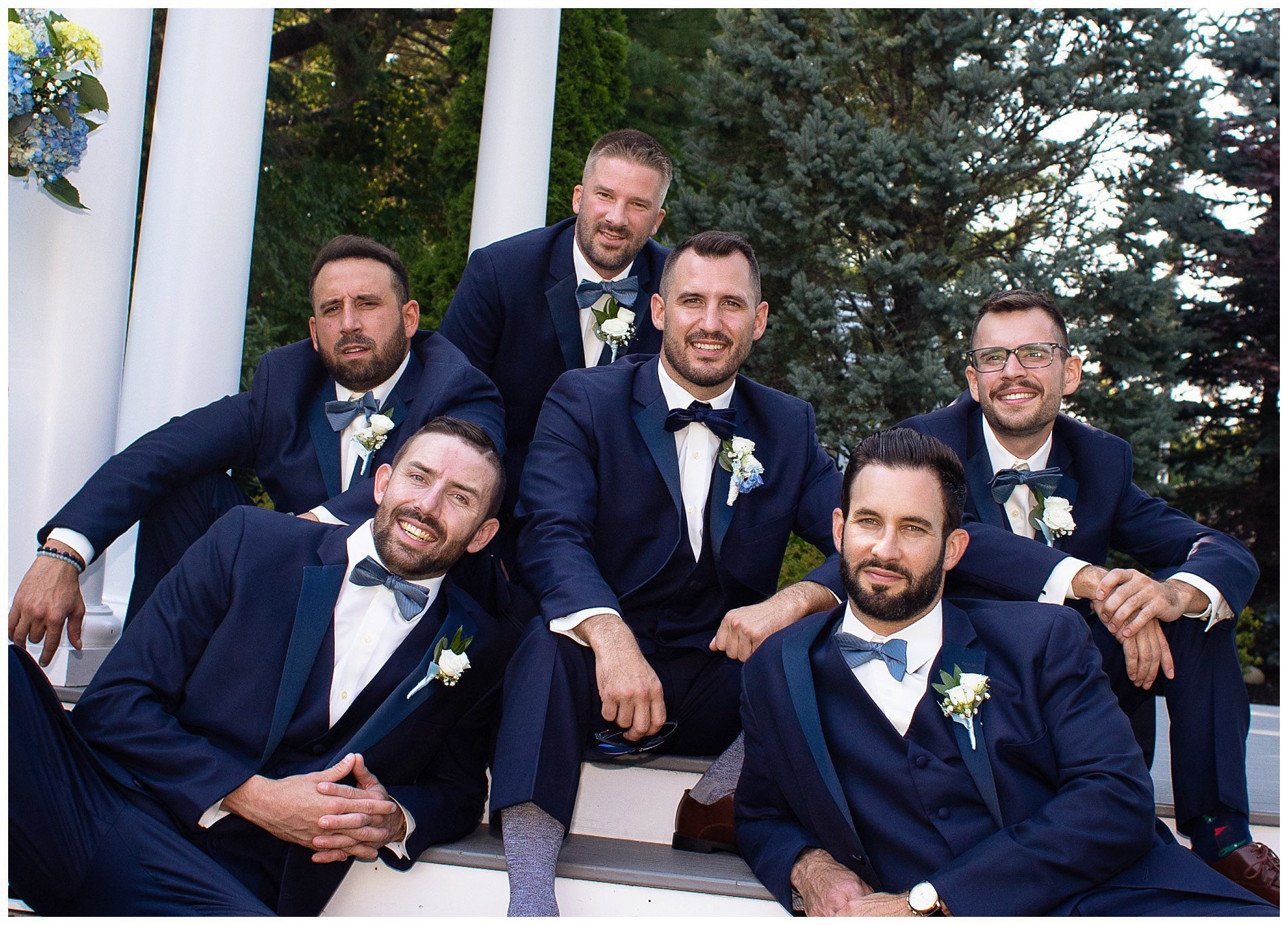 groomsmen in unique pose
