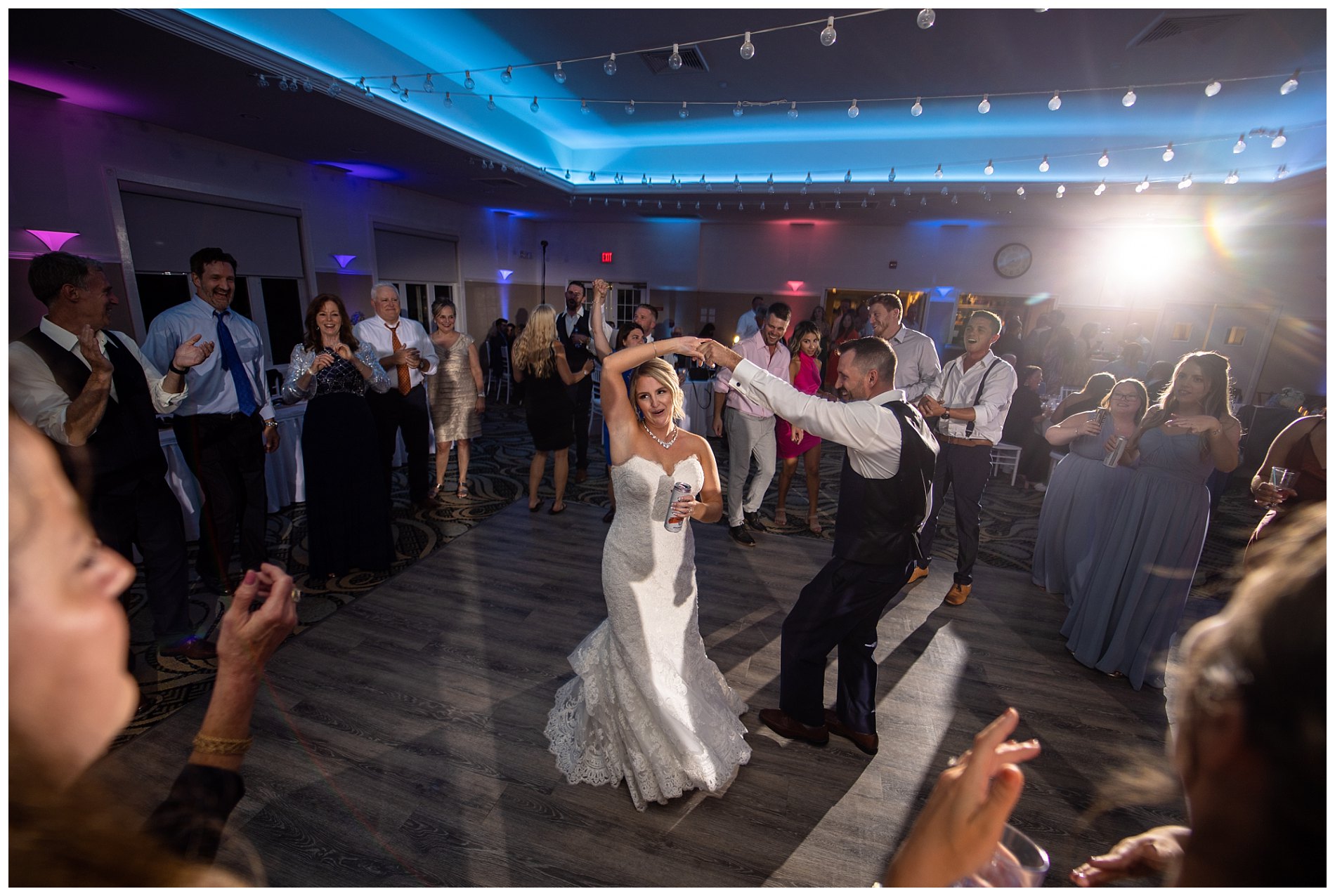 bride and groom on dance floor at VBTS wedding