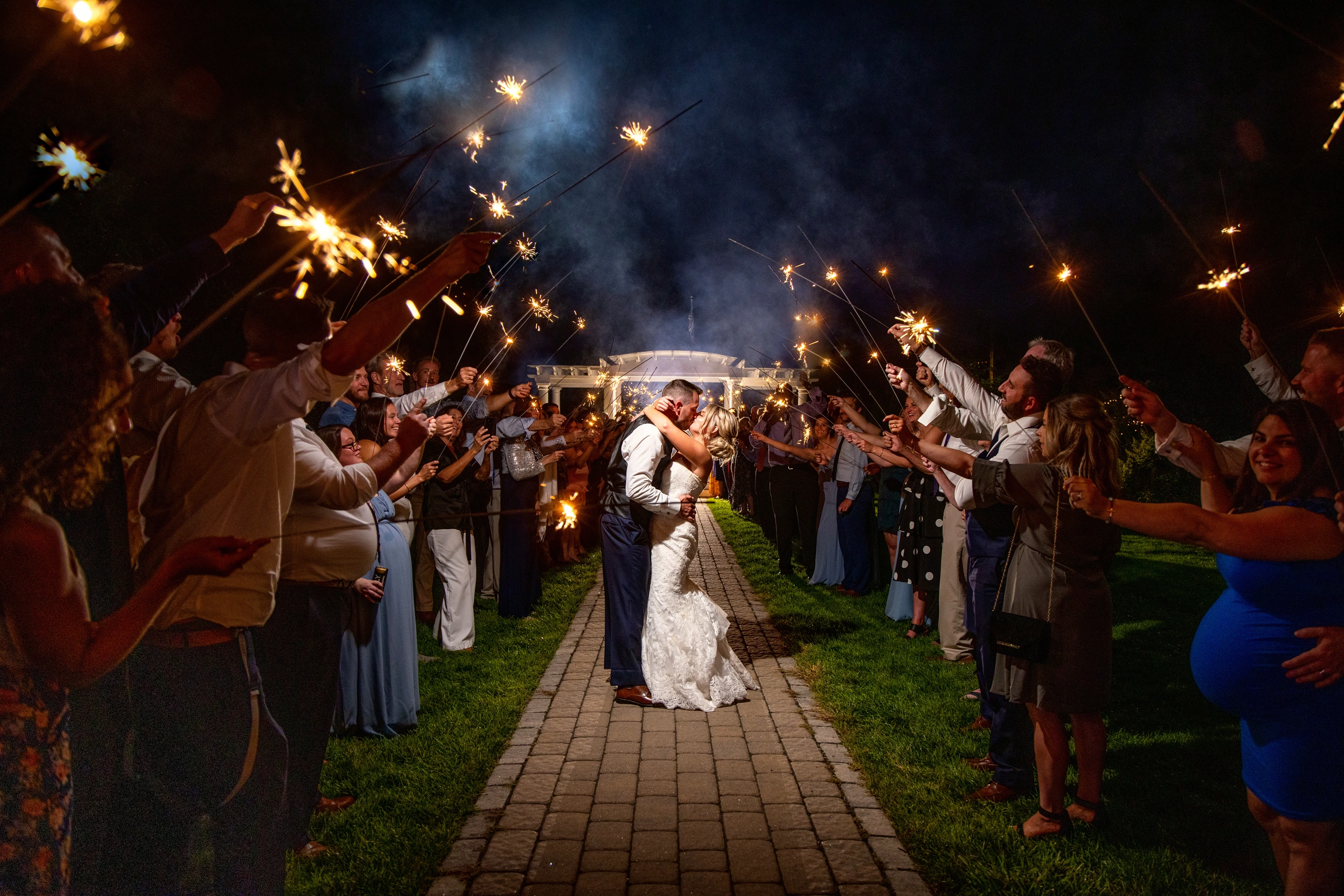 sparkler exit for wedding couple