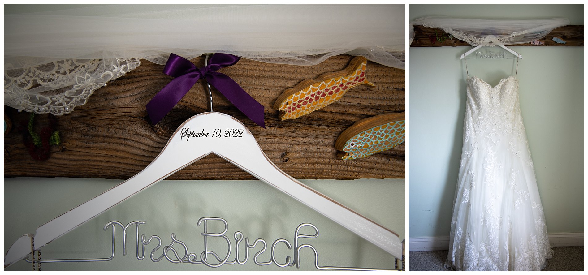 wedding details for bride - hanger with wire art