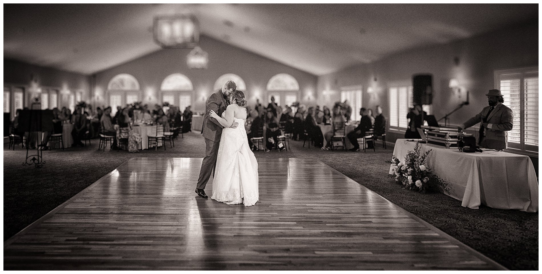 bride and groom first dance at dunegrass golf club