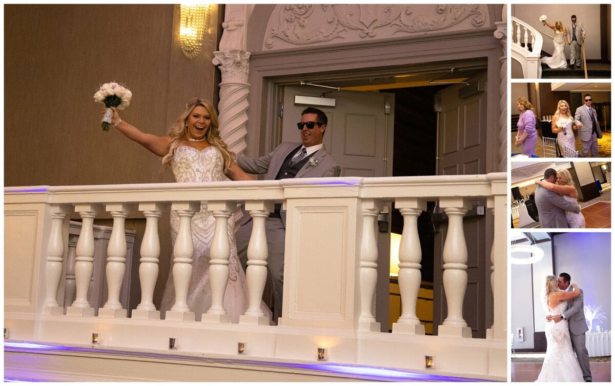 Bride and groom enter the ballroom for their wedding reception