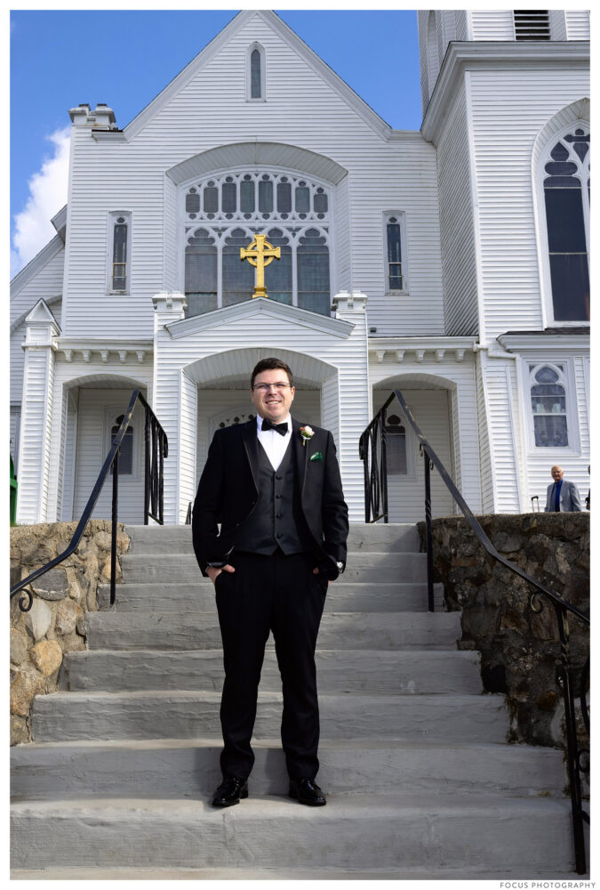 Will in front of Our Lady, Queen of Peace, in Boothbay Harbor