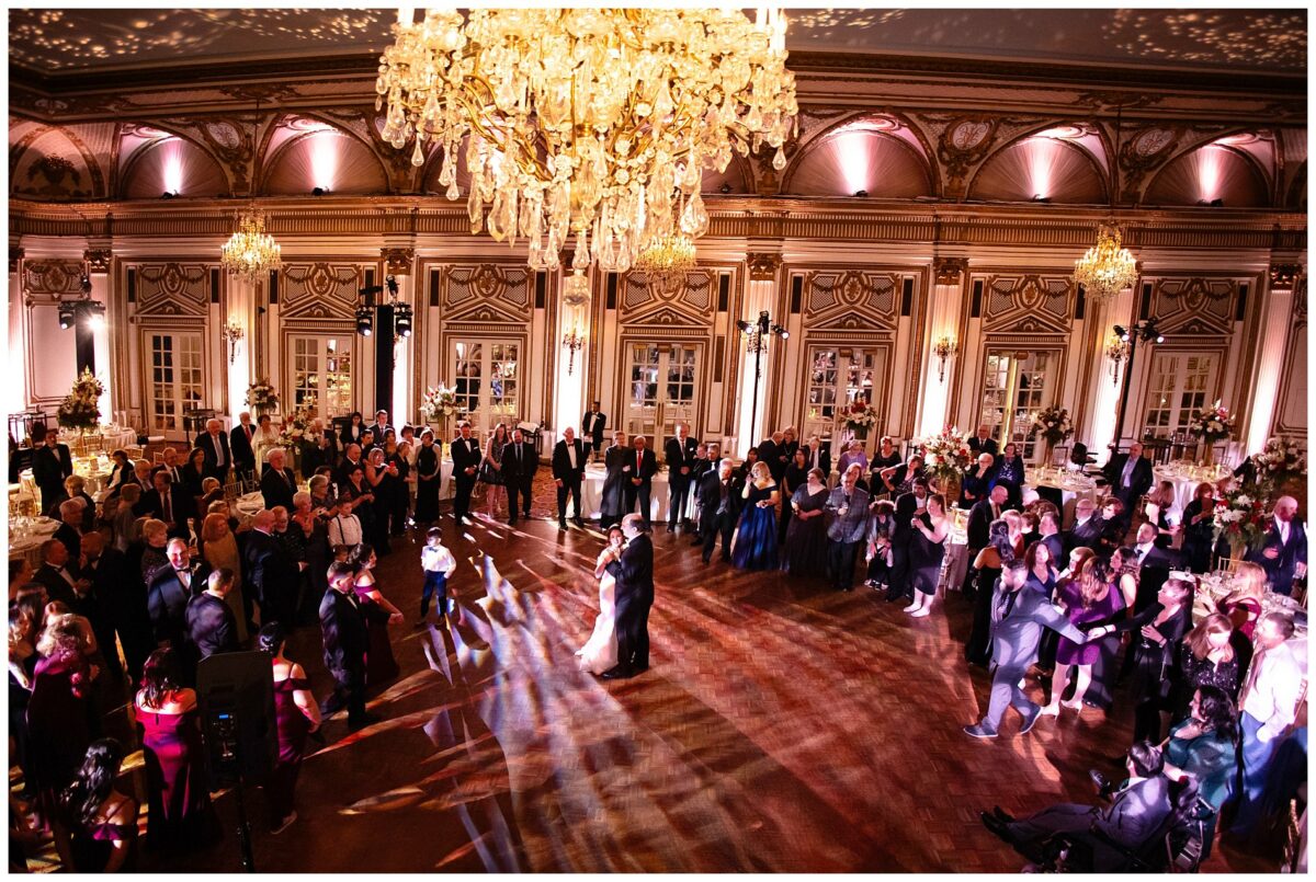 The fairmont Copley plaza ballroom during the first dance