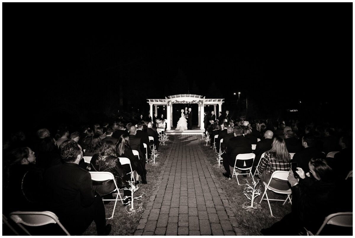 wedding ceremony in the dark on new year's eve
