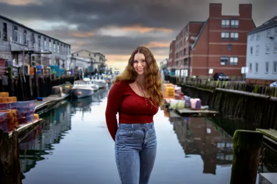 Portland, Maine's working waterfront is a great place for senior pictures!