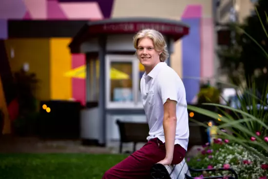 Owen's senior portraits were in downtown Portland throughout the old port and on the waterfront.