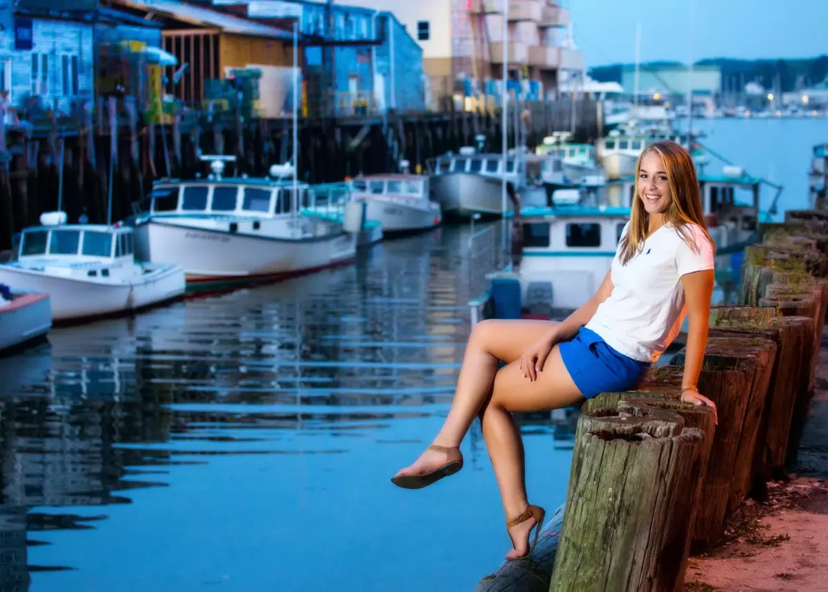 portland maine waterfront is the backdrop for these senior pictures