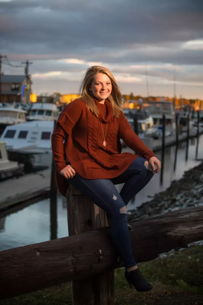 senior pictures of falmouth high school girl photographed in portland maine