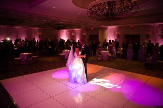 Samoset Resort Wedding pictures - white dance floor in ballroom