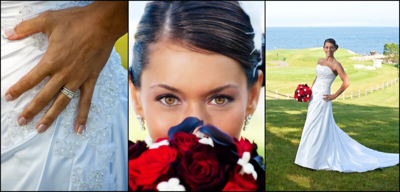 bride on golf course at samoset resort wedding