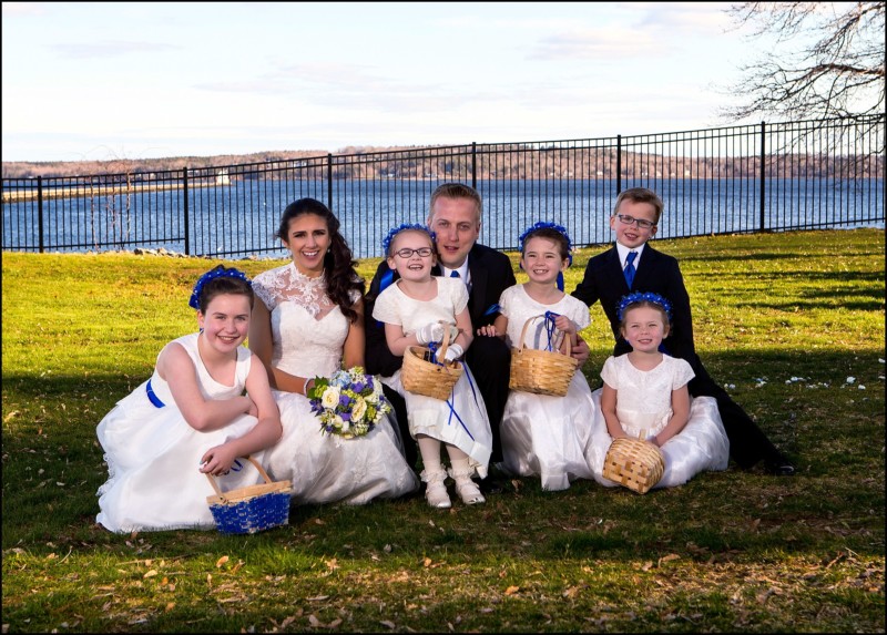 kids with bride and groom