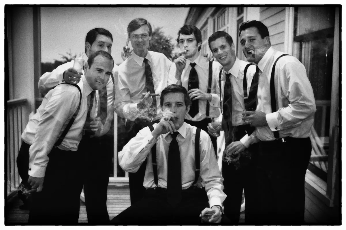 Men smoking cigars wentworth sea wedding nh