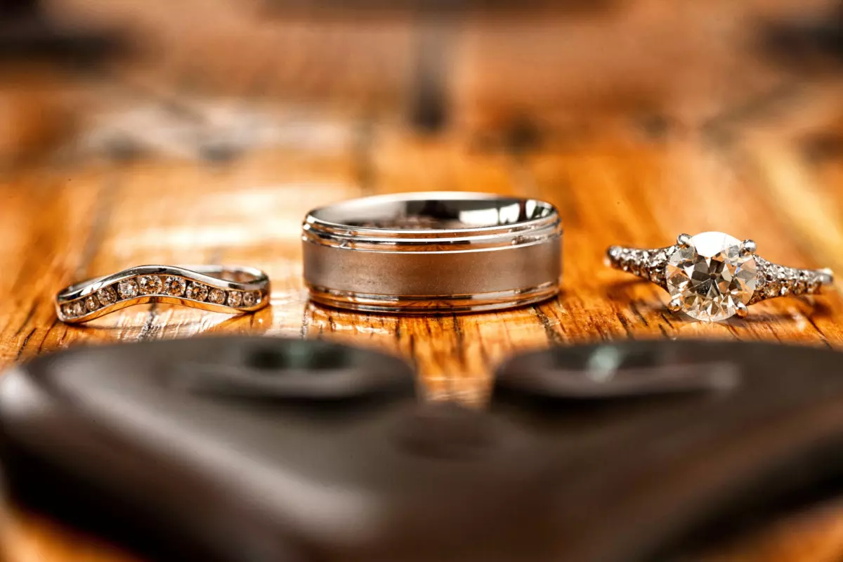 Wedding ring detail shot