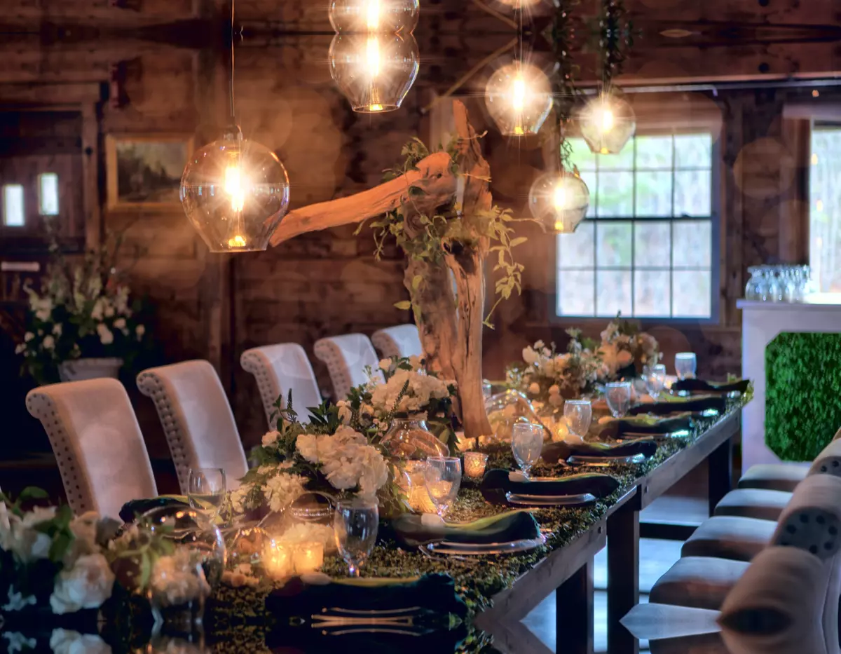 Barn wedding table setting