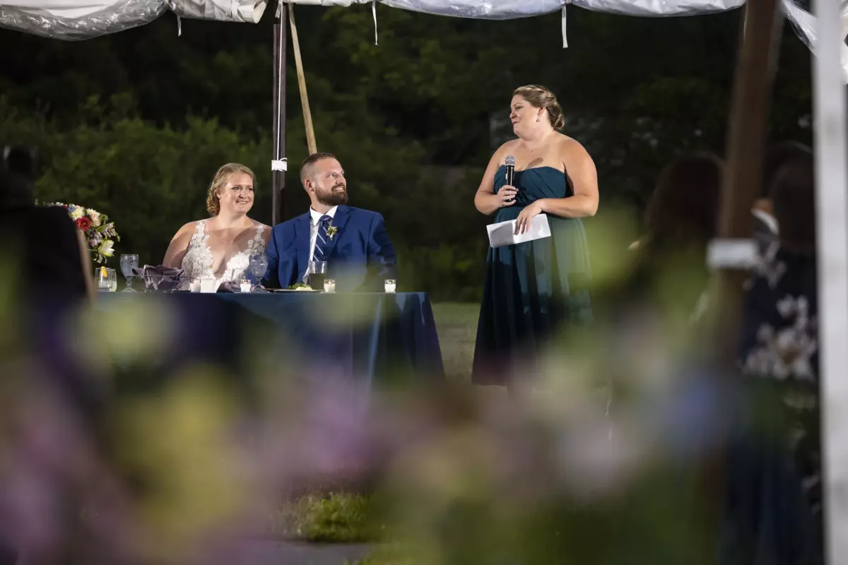 Speech toast tent wedding