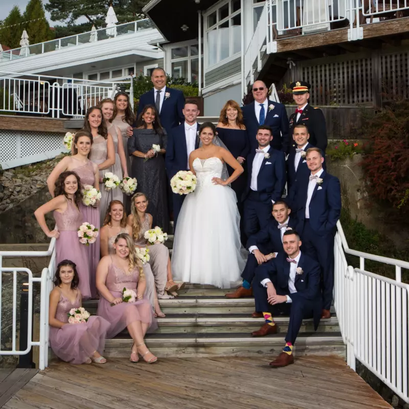 family and wedding party at wentworth by the sea hotel wedding