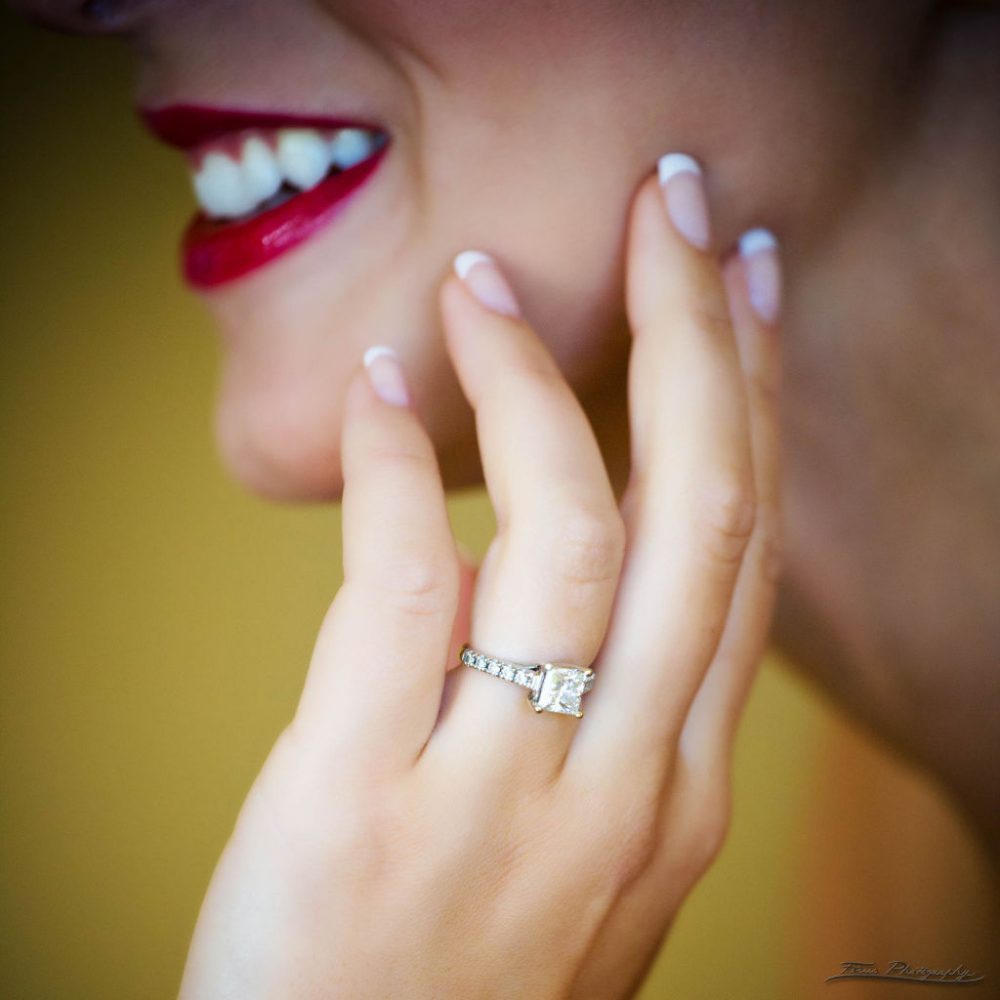 lipstick and solitaire ring at Samoset Resort Wedding in Rockport, Maine