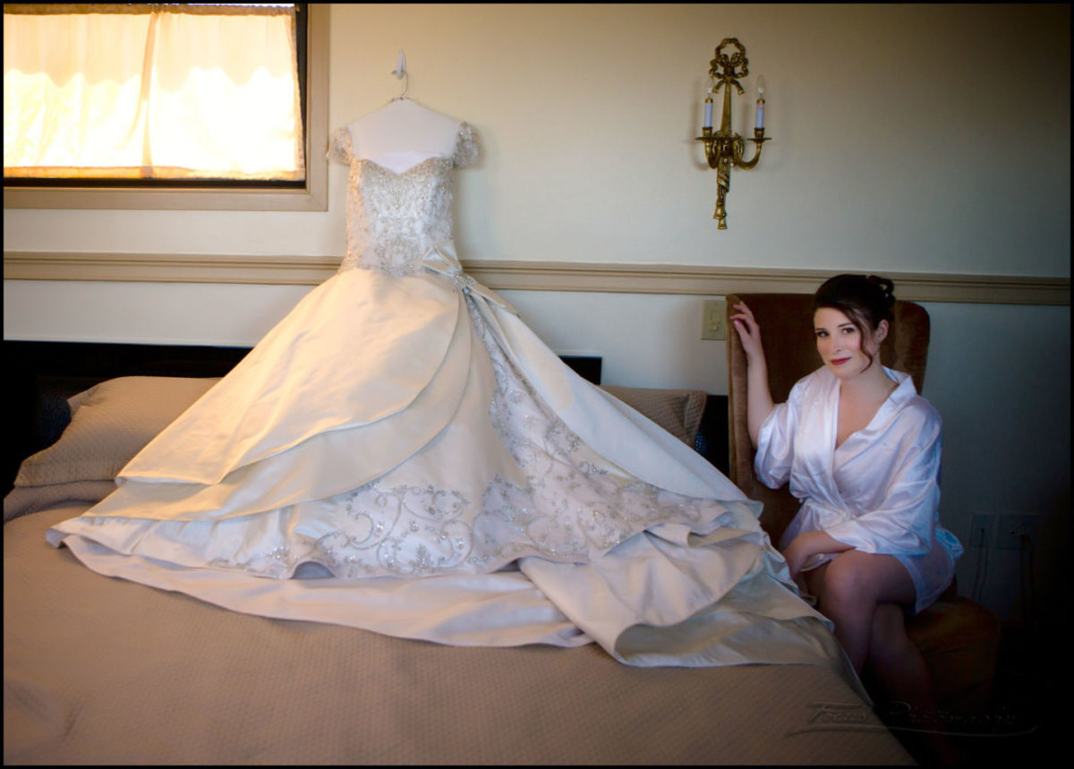 wedding gown with bride in Newburyport wedding photography