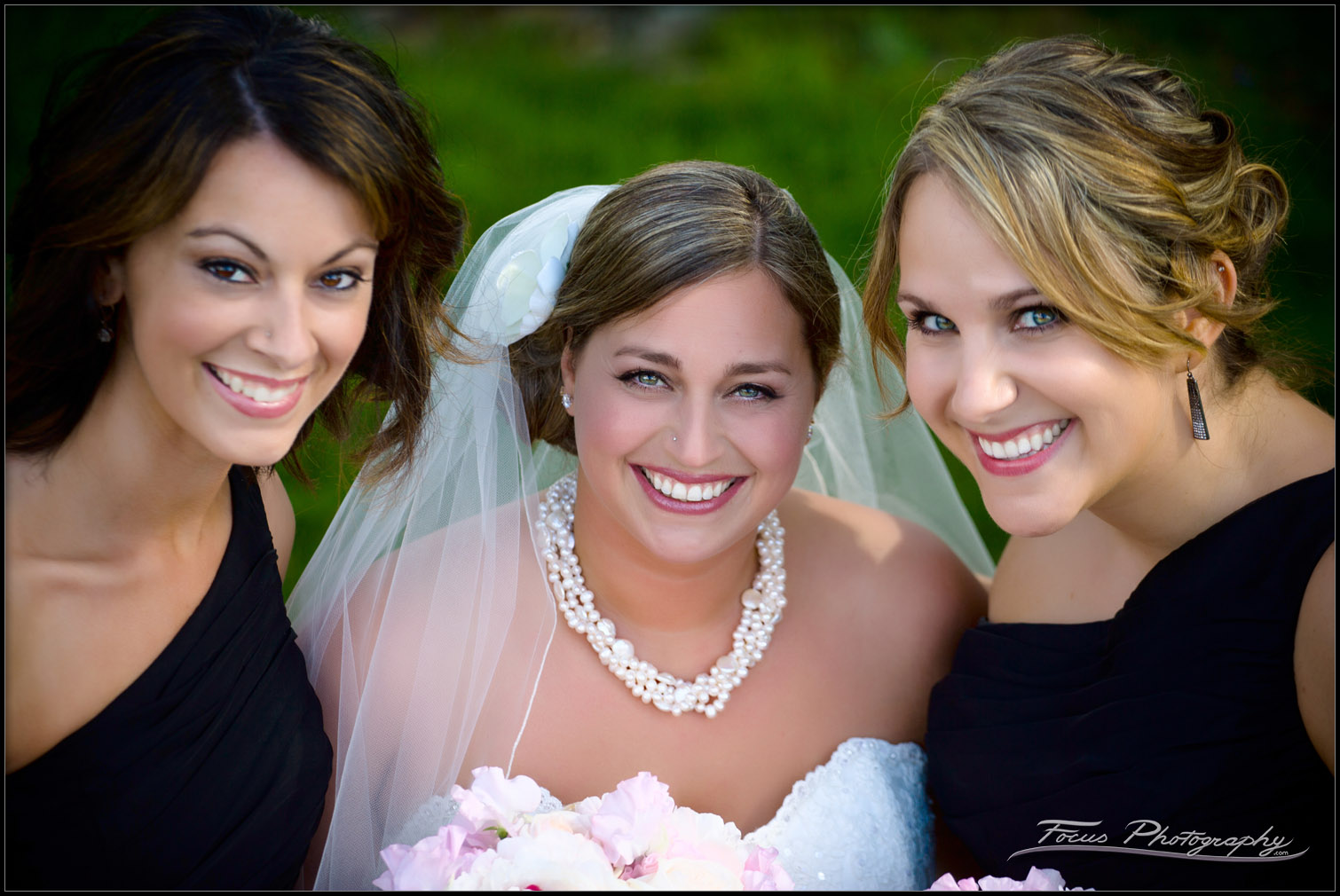 bride and bridesmaids at wentworth wedding - photography by focus