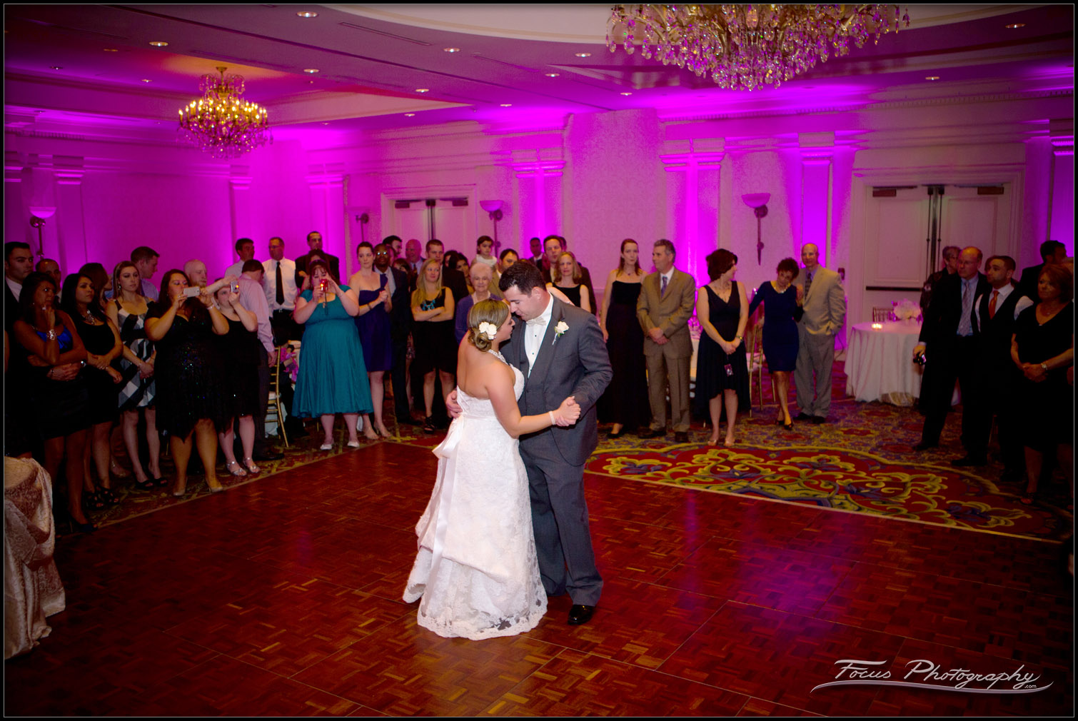 Bride and Groom Dancing in the Wentworth Ballroom