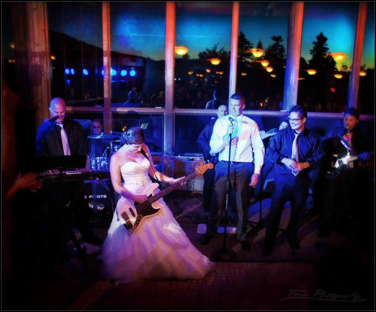 Colleen and Dan Rock Out to the Time Pilots at Sunday River wedding in Newry, Maine