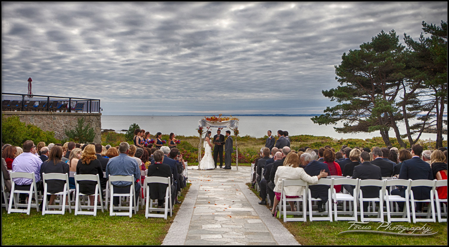 Wedding ceremony at Colony Hotel in Kennebunkport, Maine