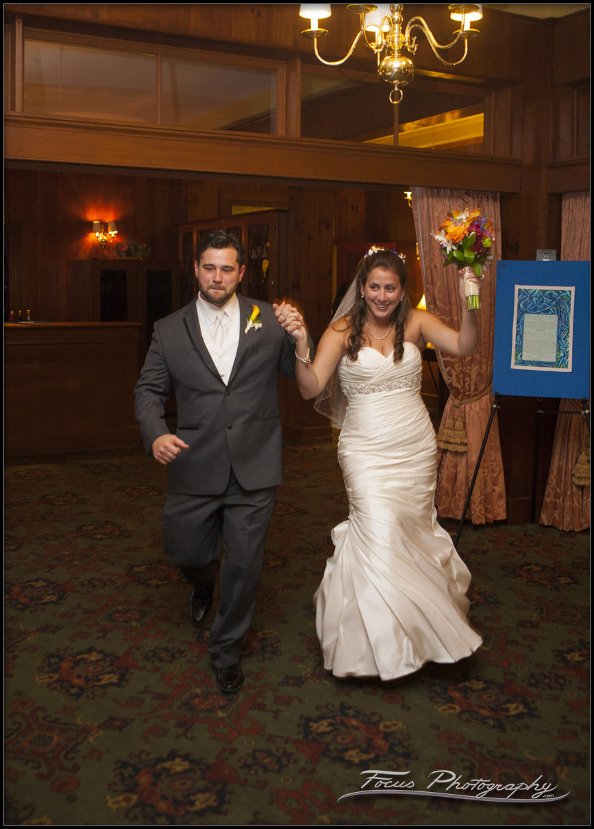 bride and groom entrance into ballroom