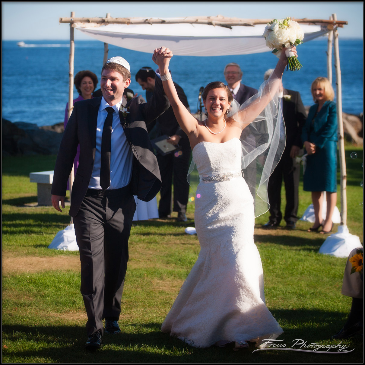 bride with victory arms